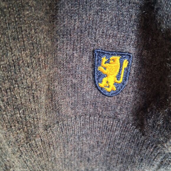 Lincs David Chu Men's Sweater Cotton Cashmere Elbow Patch Crew Neck Size L - Picture 3 of 16